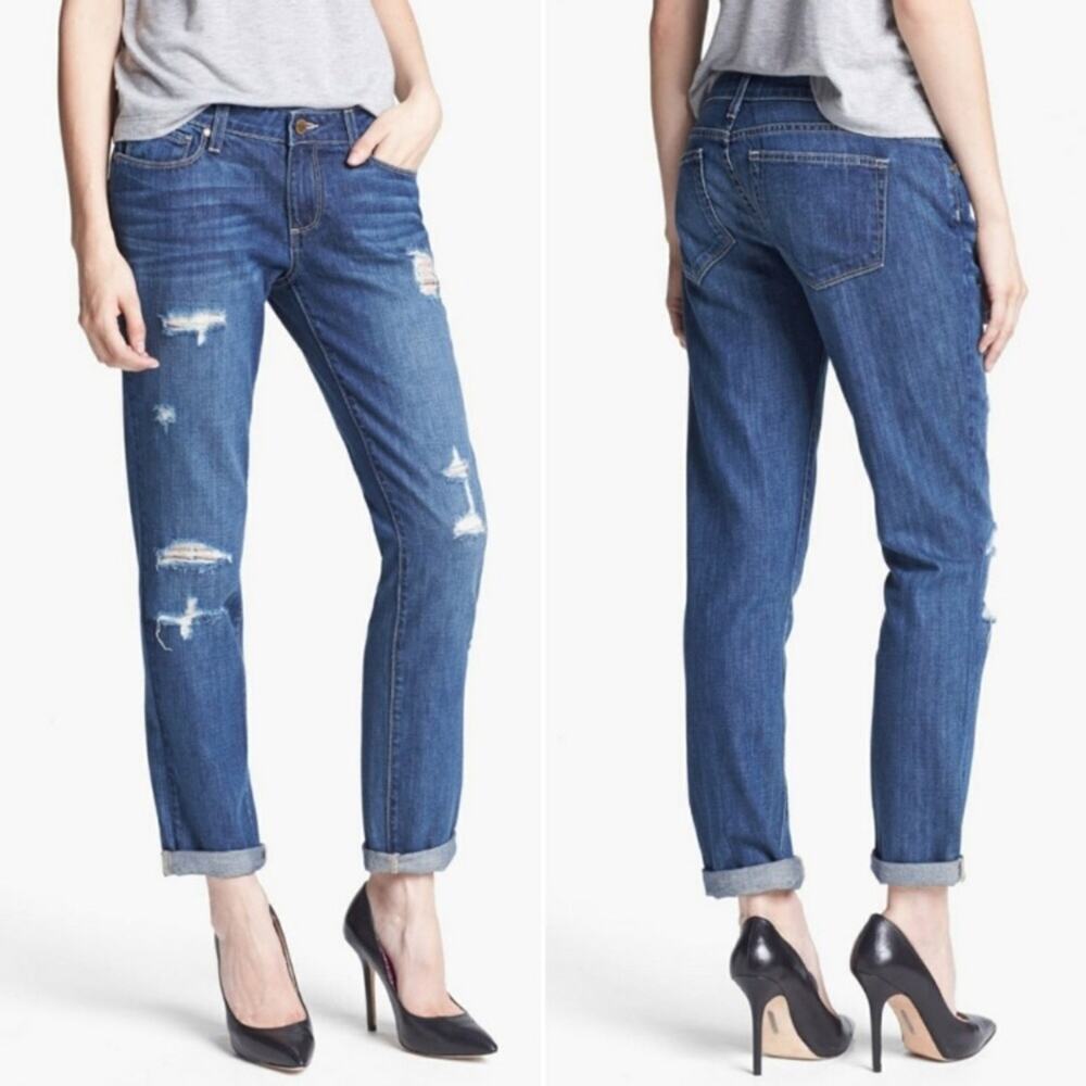 Paige Jimmy Jimmy Straight Leg Distressed Jeans Sz 25